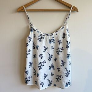 Cottagecore Flowy Abercrombie & Fitch Blue White Floral Cami Tank Top Cami Sz M